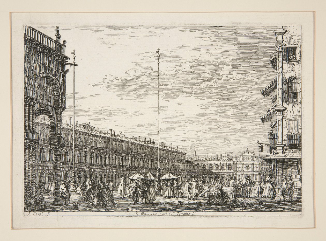 Le Procuratie Nuove e S. Zimian V. (The Procuratic Nuove and the Church of San Geminiano, Venice) シリーズ Vedute (Views) より 作： カナレット（ジョヴァンニアントニオ運河）