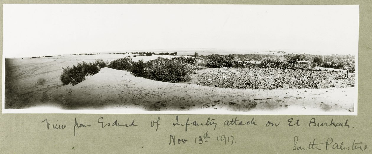 1917年11月13日、エルバーカへの歩兵攻撃のエスダッドからの眺め 作： 大tアーサーロードス