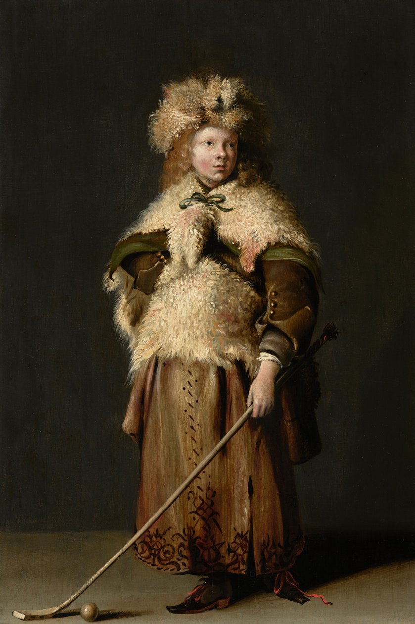 コルフ棒を持つモーゼス・テル・ボルヒ 1655年頃（油彩・パネル） 作： 大tフレデリック・パー