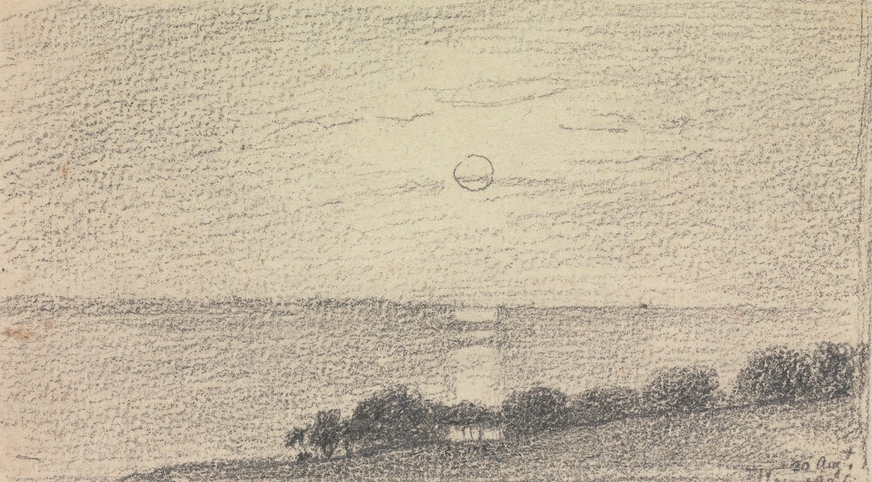 Esboço de um sol baixo sobre o mar, 20 de agosto de 1826 作： キャプテン。トーマス・ヘイスティングス