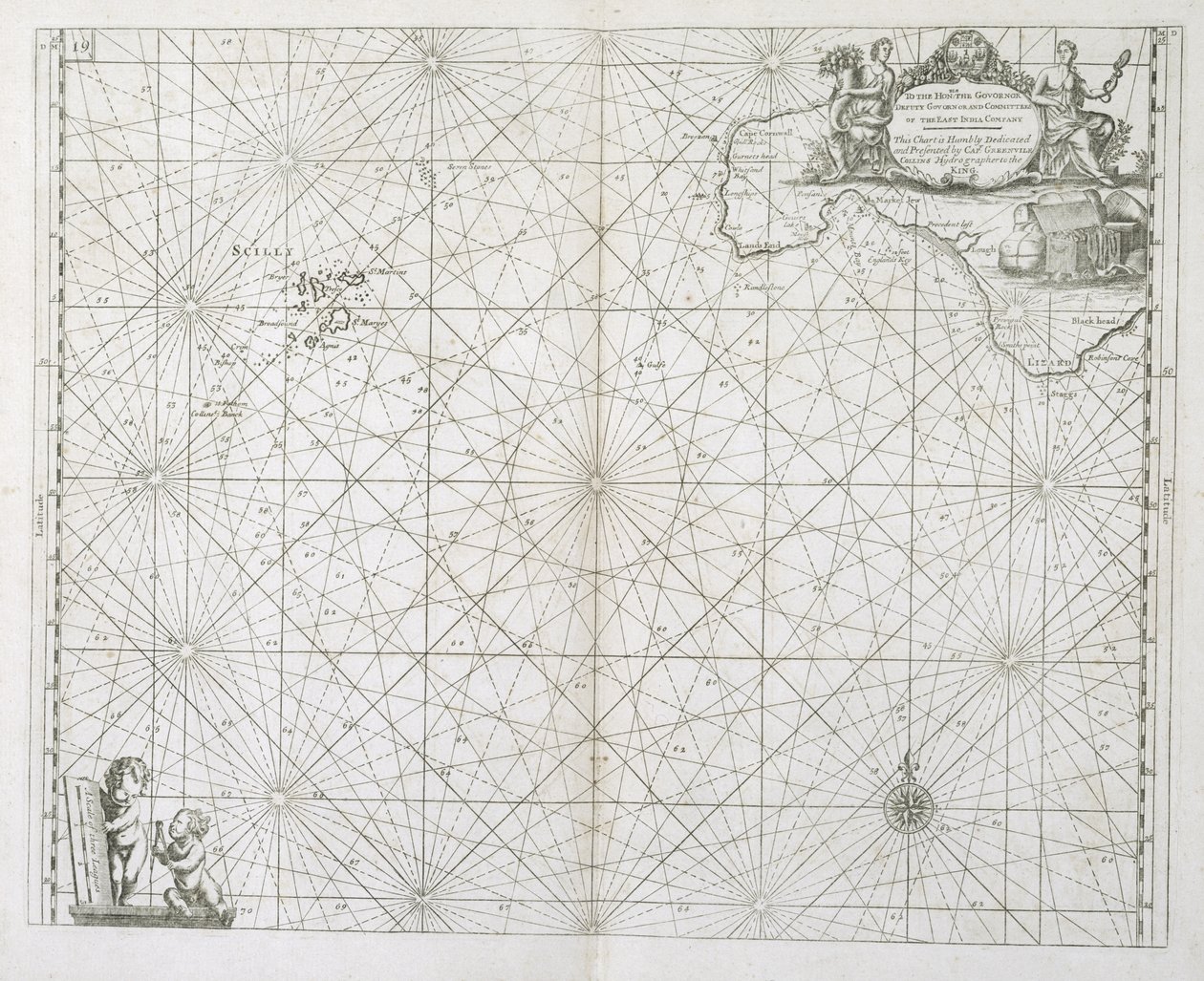 「イギリスのコースティングパイロット」のシリー諸島とコーンウォール島が1776年に出版 作： キャプテングリーンビルコリンズ