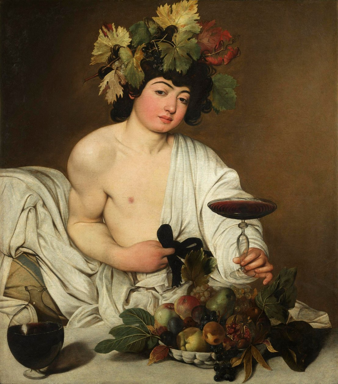 イタリア語： Bacco Bacchus 作： カラヴァッジョ