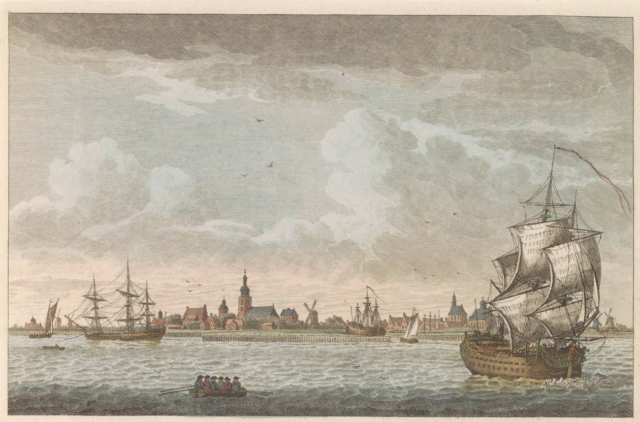 ホールンの眺め、1790年頃 ホールンの街の眺め / Vue dela Ville de Horn, situee sur le bord du Zuiderzee (オブジェクトのタイトル) 作： キャレルフレデリクベンドルプ（I）