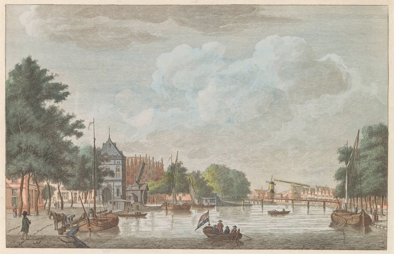 1790年頃、ハールレムのスパーネ Het Binnen Spaarne in Haarlem / Riviere this Spare interior à Haarlem (オブジェクトのタイトル) 作： キャレルフレデリクベンドルプ（I）