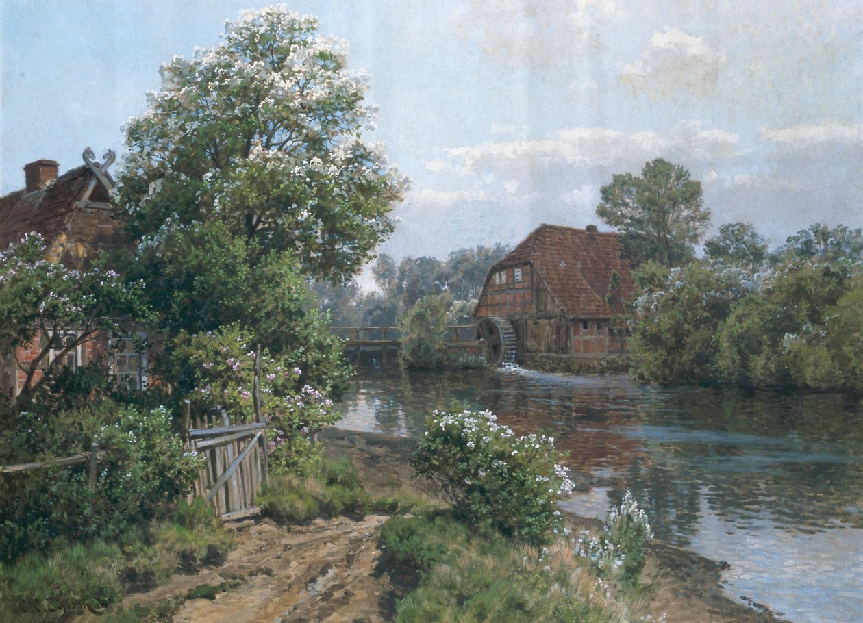 秋の風景、1900年頃 作： カールクリスチャンシルム