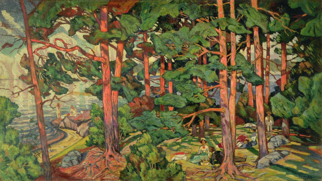 子鹿の風景、1910 作： カール・エドヴァルド・ディリクス