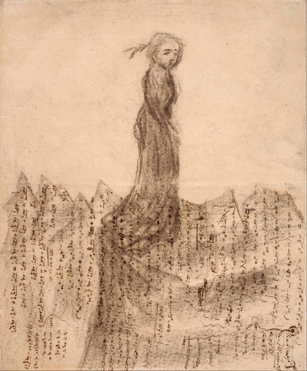 無題（数学原稿の山の女性） 作： カール・フレドリック・ヒル