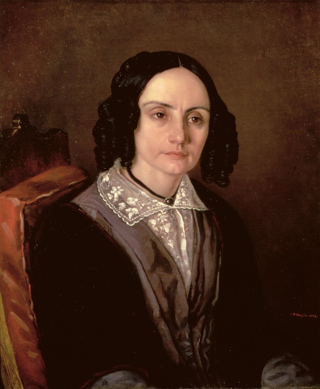 伯爵夫人マリアヴォルコンスカヤ（1805-63）1848の肖像 作： カールピーターマザー