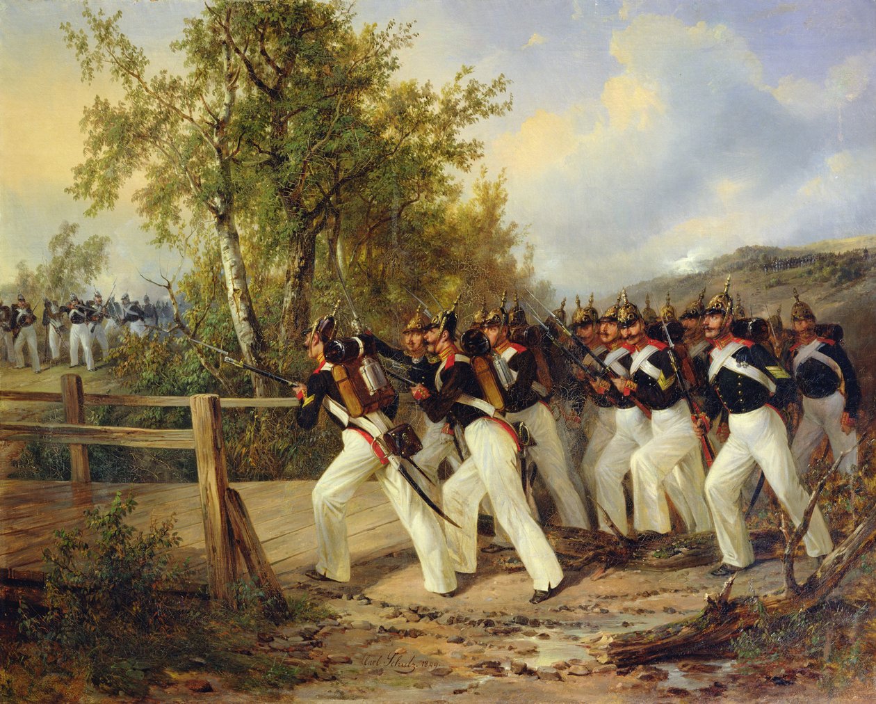 1849年の兵士の生涯の場面 作： カール・フリードリヒ・シュルツ