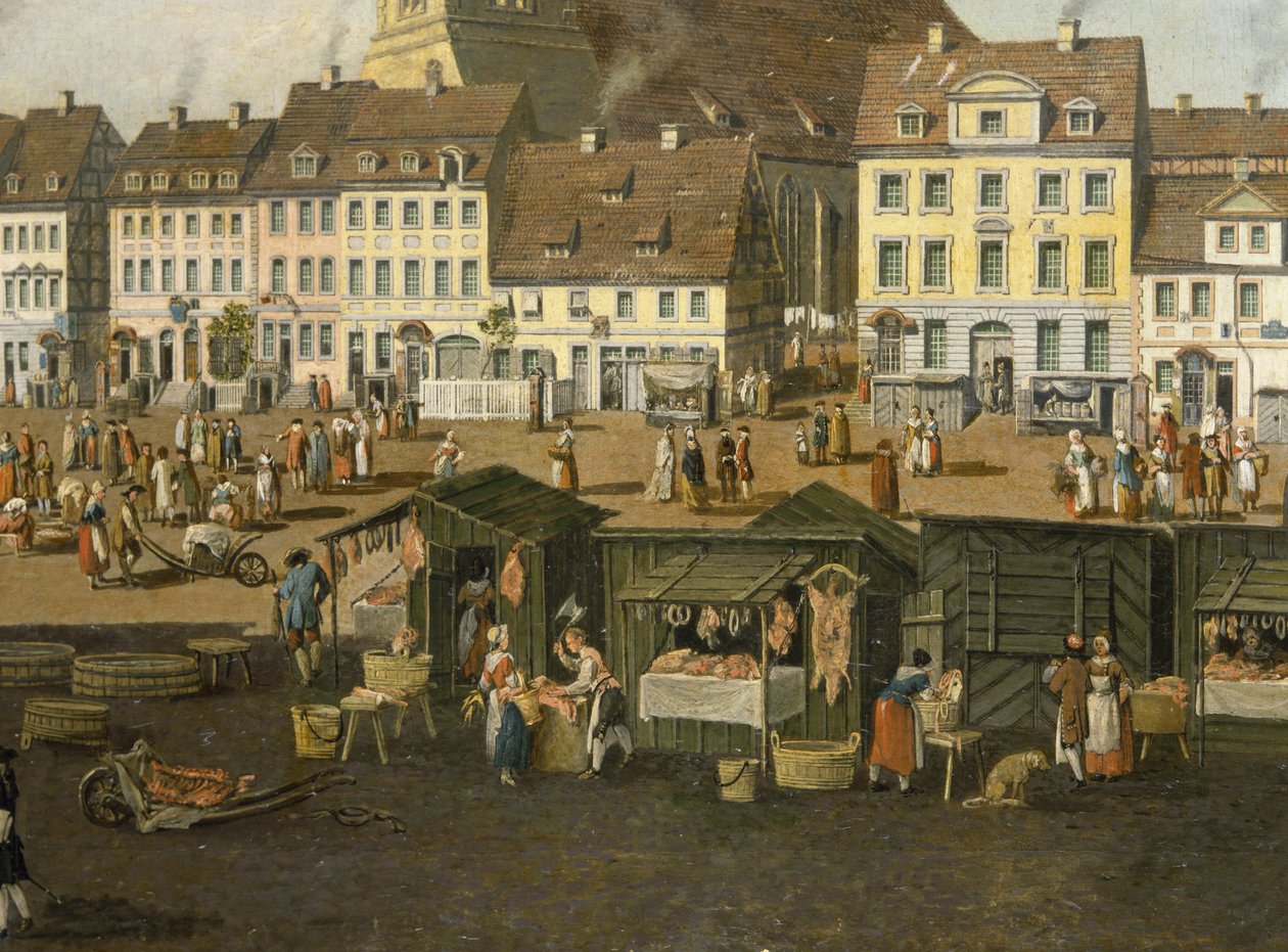 ベルリンのマリエン教会1770年の新市場 作： カール・トラウゴット・フェヒヘルム