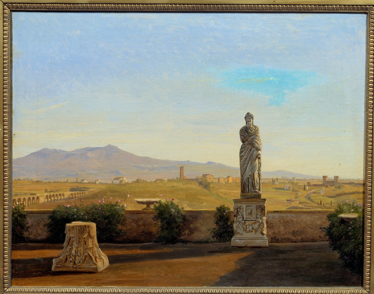 マッテイ荘からのパノラマ。カール・クリスチャン・コンスタンティン・ハンセン（1804-1880）の絵画 作： カール・クリスチャン・コンスタンタン・ハンセン