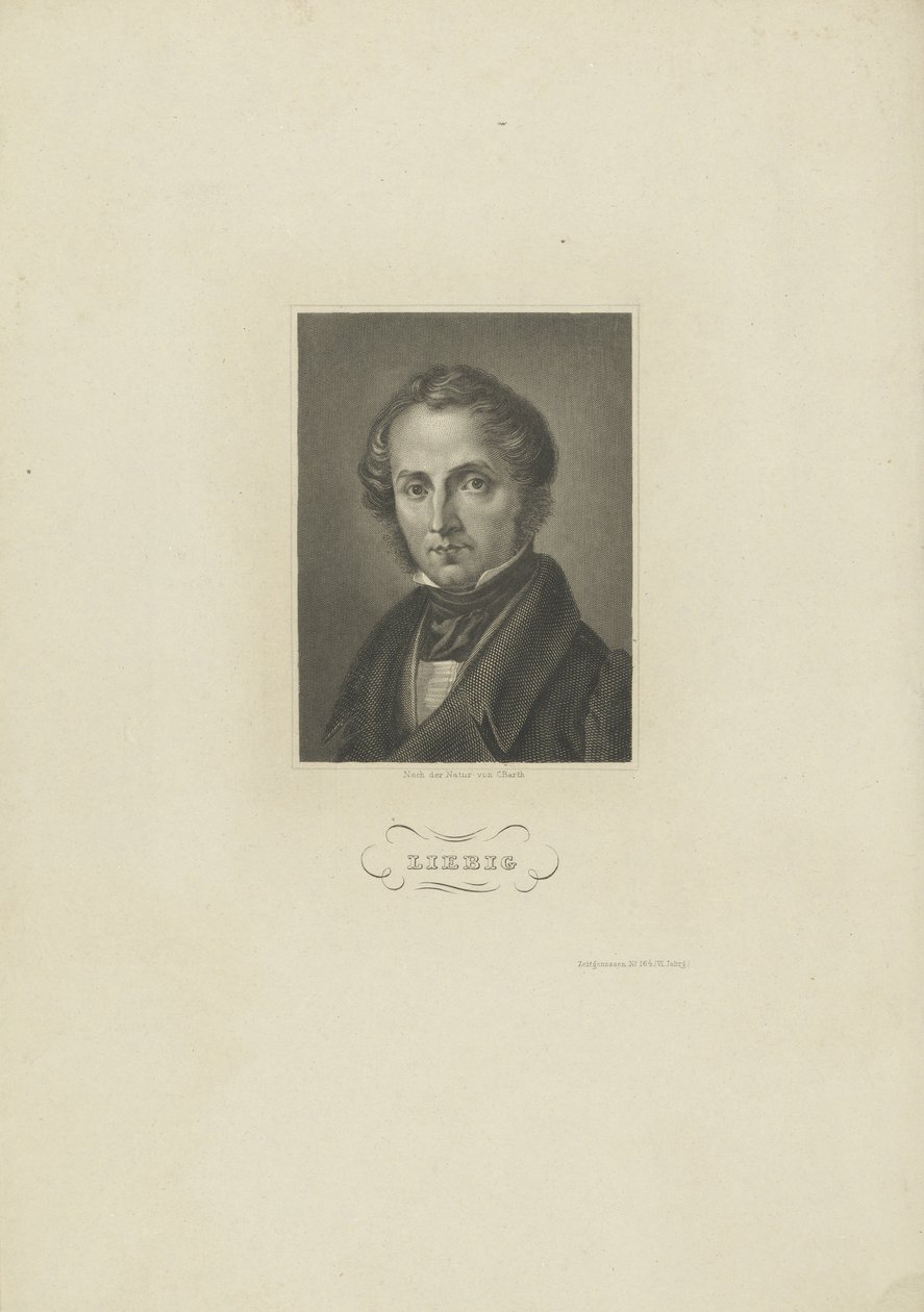 化学者Justus von Liebigの肖像c。 1840。 作： カール・バース