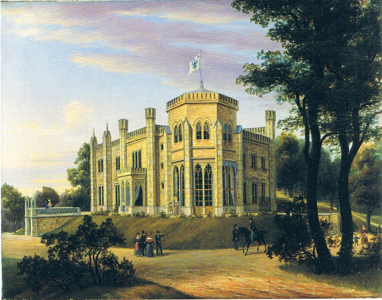 ドイツ語：Das Schloss des Prinzen Wilhelm in Babelsberg バーベルスベルクのヴィルヘルム王子の宮殿 作： カール・ダニエル・フライダンク