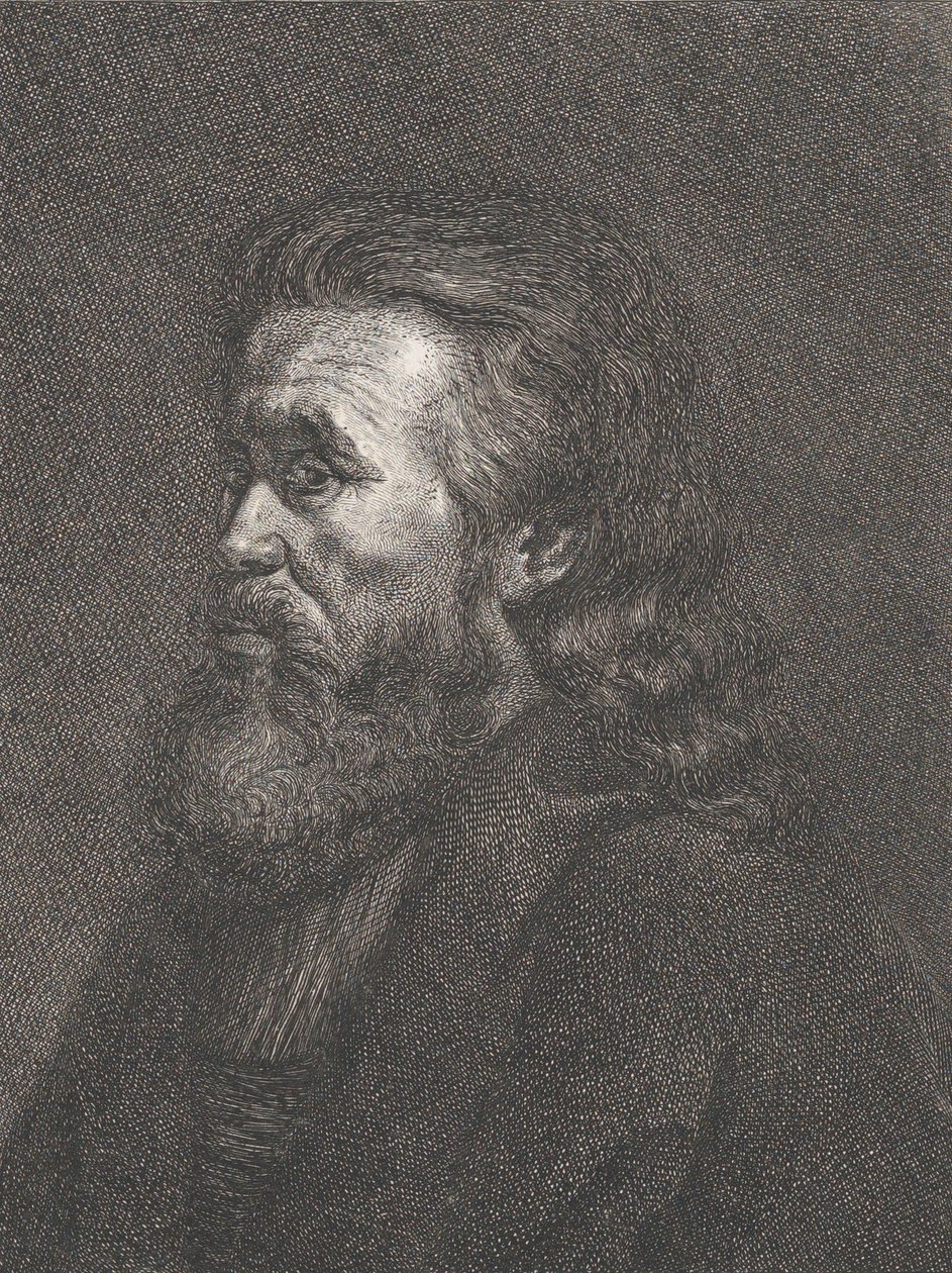 あごひげを生やした老人の肖像画、カリフォルニア州。 1767-1807。 作： カールゴットリーブラスプ