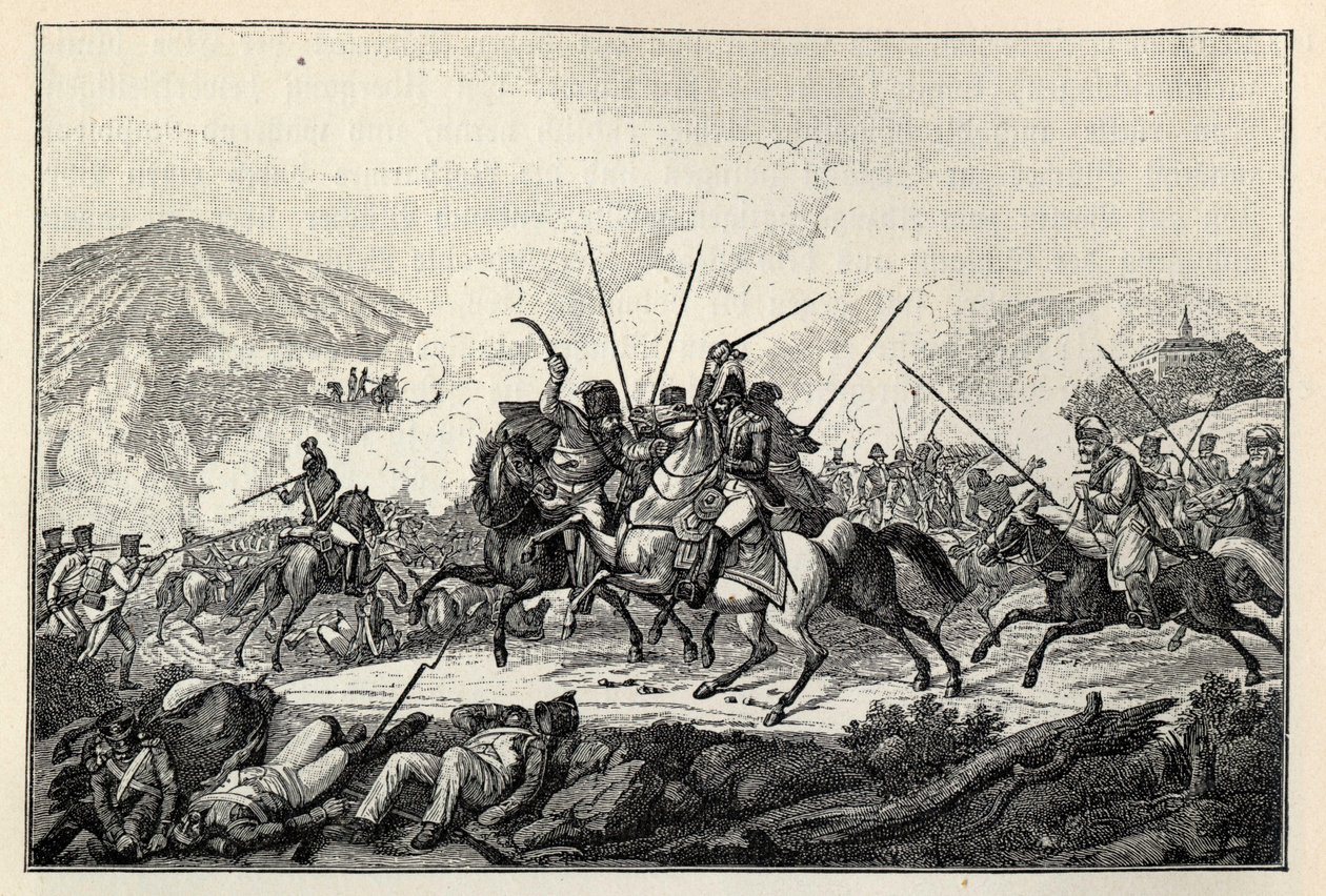 1813 年 8 月 30 日のクルムの戦いでのヴァンダム将軍の捕獲。 作： カールハインリッヒラール