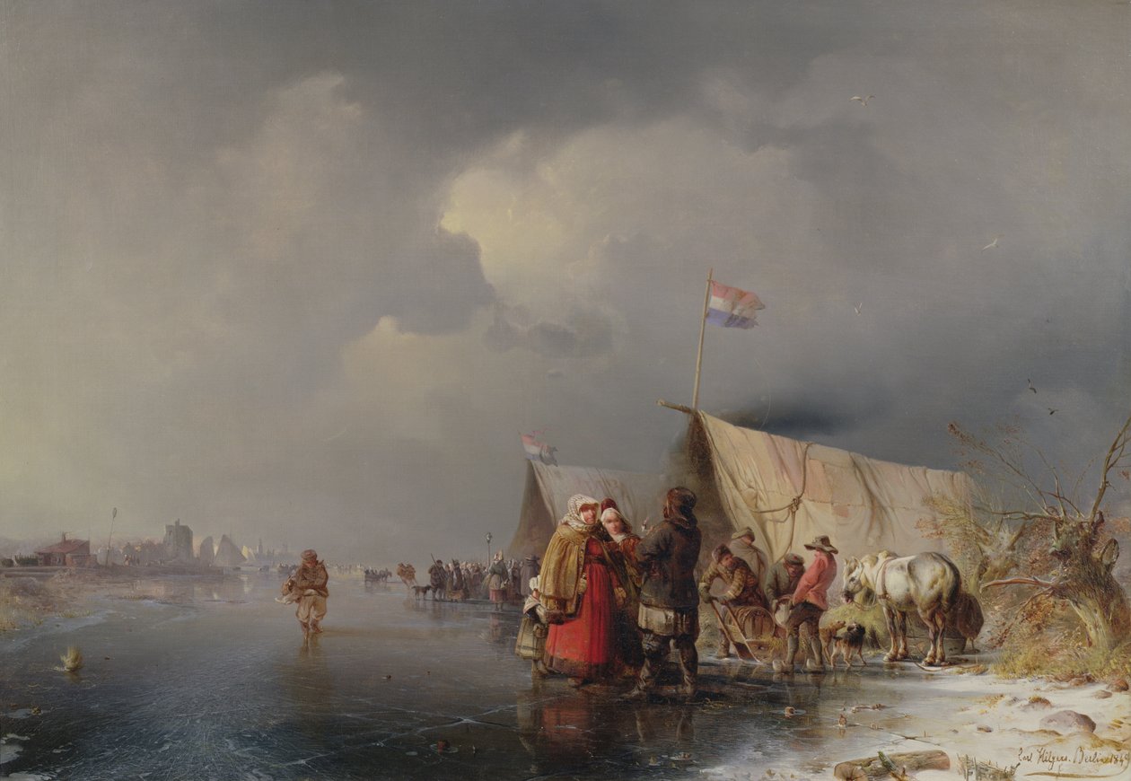 氷上のオランダの野営地、1849 作： カールヒルガース