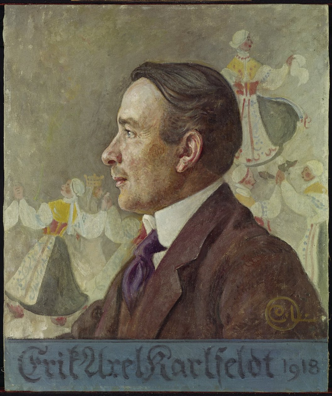 エリック・アクセル・カールフェルト（1864-1931）、哲学名誉博士、詩人、1918年 作： カール・ラーソン
