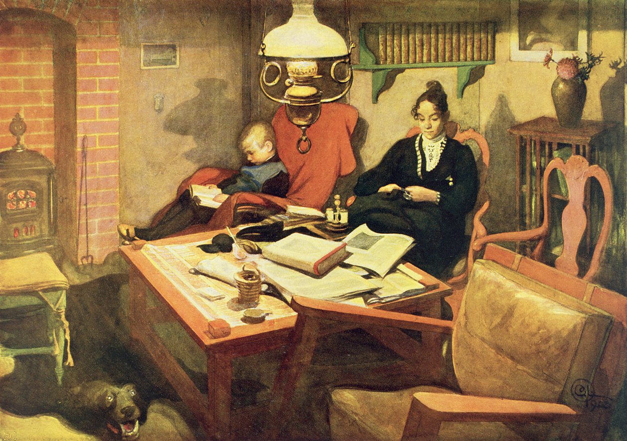 イブニングライト、パブ。 「Lasst Licht Hinin」（「Let in More Light」）、1908 作： カール・ラーソン