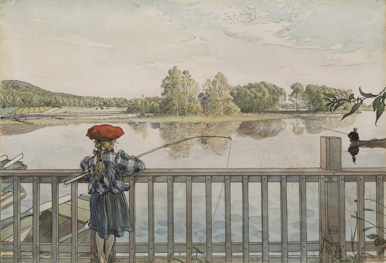 Lisbeth Angling、「A Home」シリーズ、1895年頃（紙に水彩） 作： カール・ラーソン