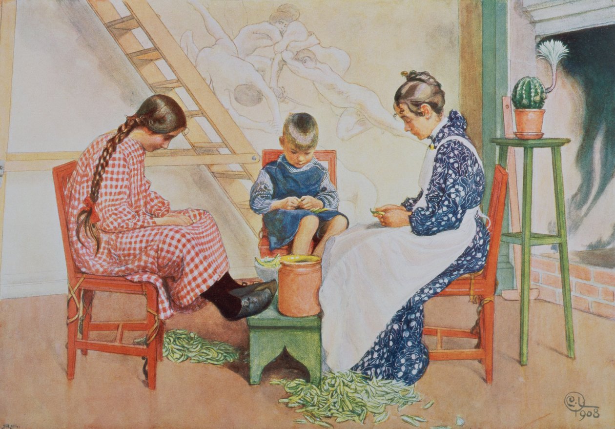 砲撃エンドウ、パブ。 「Lasst Licht Hinin」（「Let in More Light」）、1909 作： カール・ラーソン