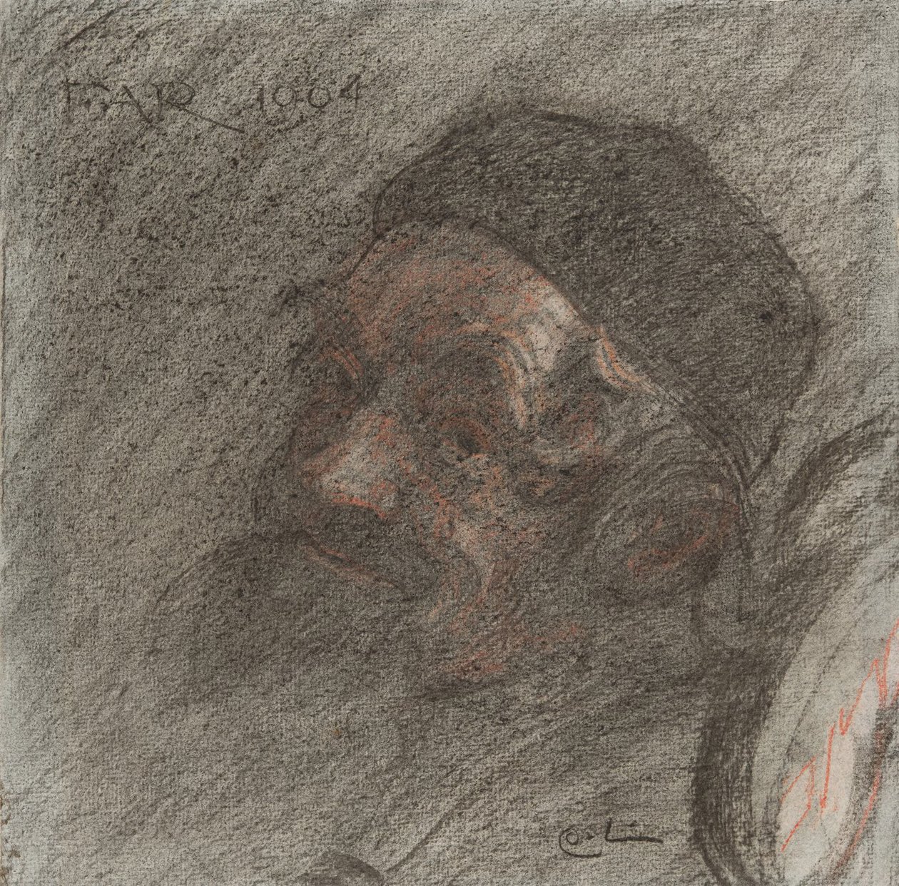 揺り椅子に座る画家の父の肖像のための習作 作： カール・ラーソン