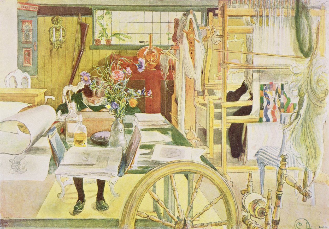ワークルーム、パブ。 「Lasst Licht Hinin」（「Let in More Light」）、1909 作： カール・ラーソン