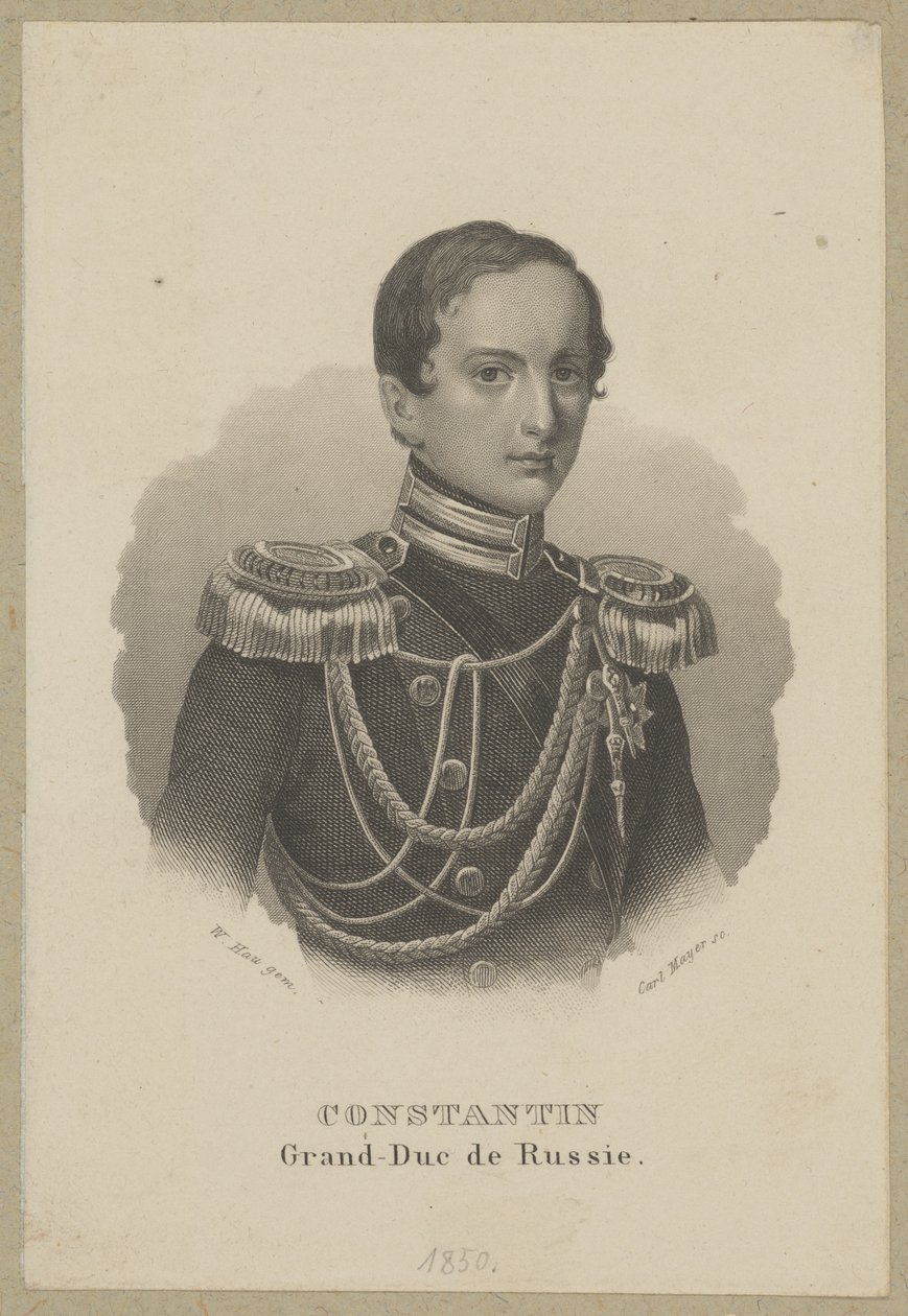 コンスタンティ・ミコワイェヴィチ・ロマノフ（1827年サンクトペテルブルク - 1892年パヴウォフスク）- ロシア大公、将軍、ポーランド王国総督、立憲王国ポーランド国務院議長、艦隊提督 作： カール・メイヤー