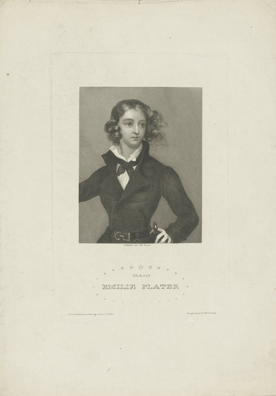 エミリアプラター1806-1831、1834年頃の肖像画。 作： カール・メイヤー