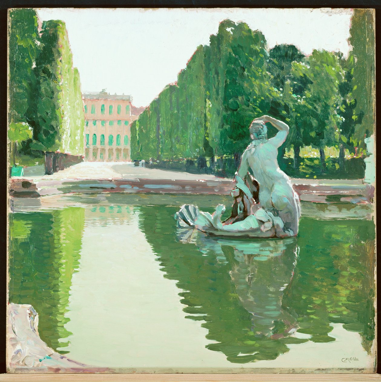 シェーンブルン公園の美しい噴水 -1910 ...（キャンバスペインティング） 作： カール・モル