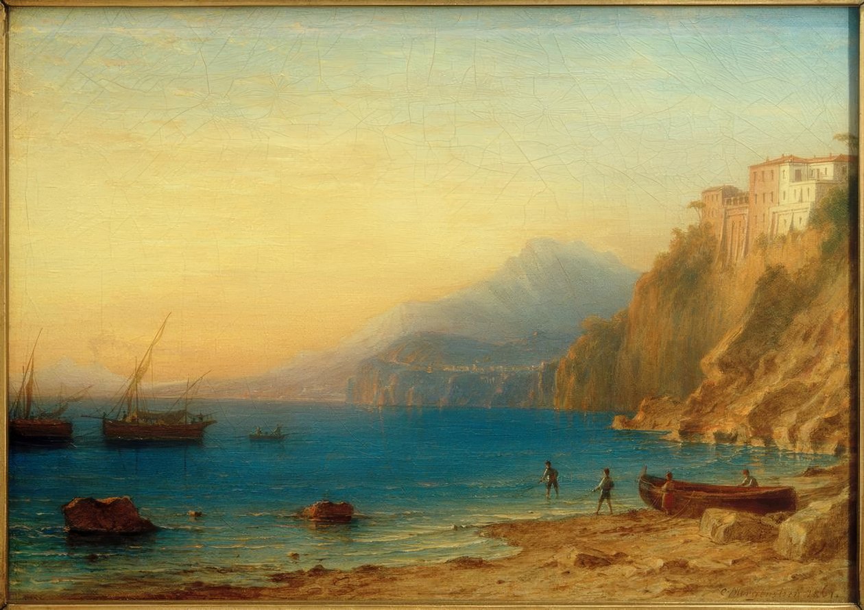 Torquato Tasso、ソレントの父の家-絵画C.モーニングスター 作： カール・モルゲンシュテルン
