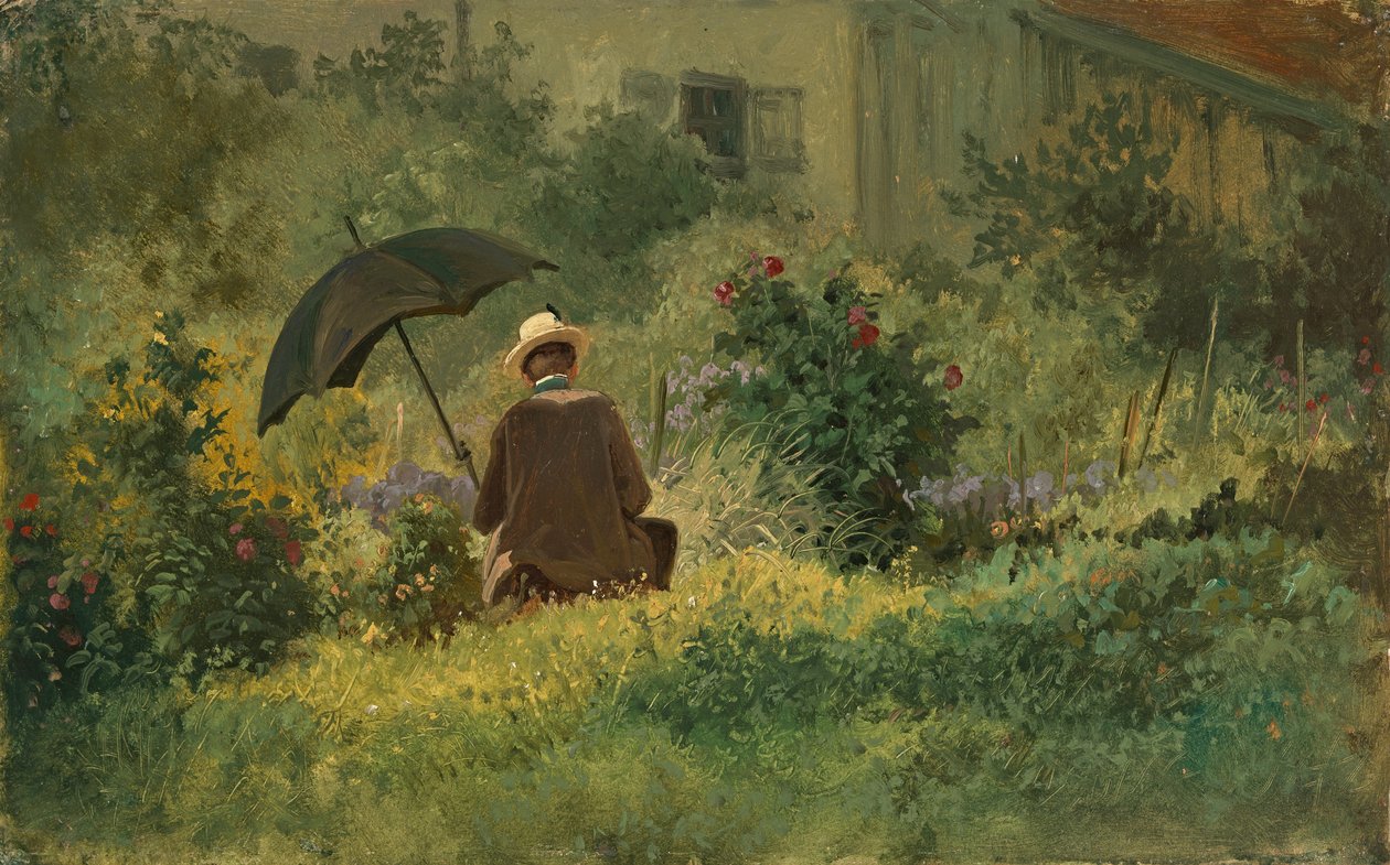 庭の画家」1860年頃（油彩・キャンバス 作： カール・スピッツウェグ