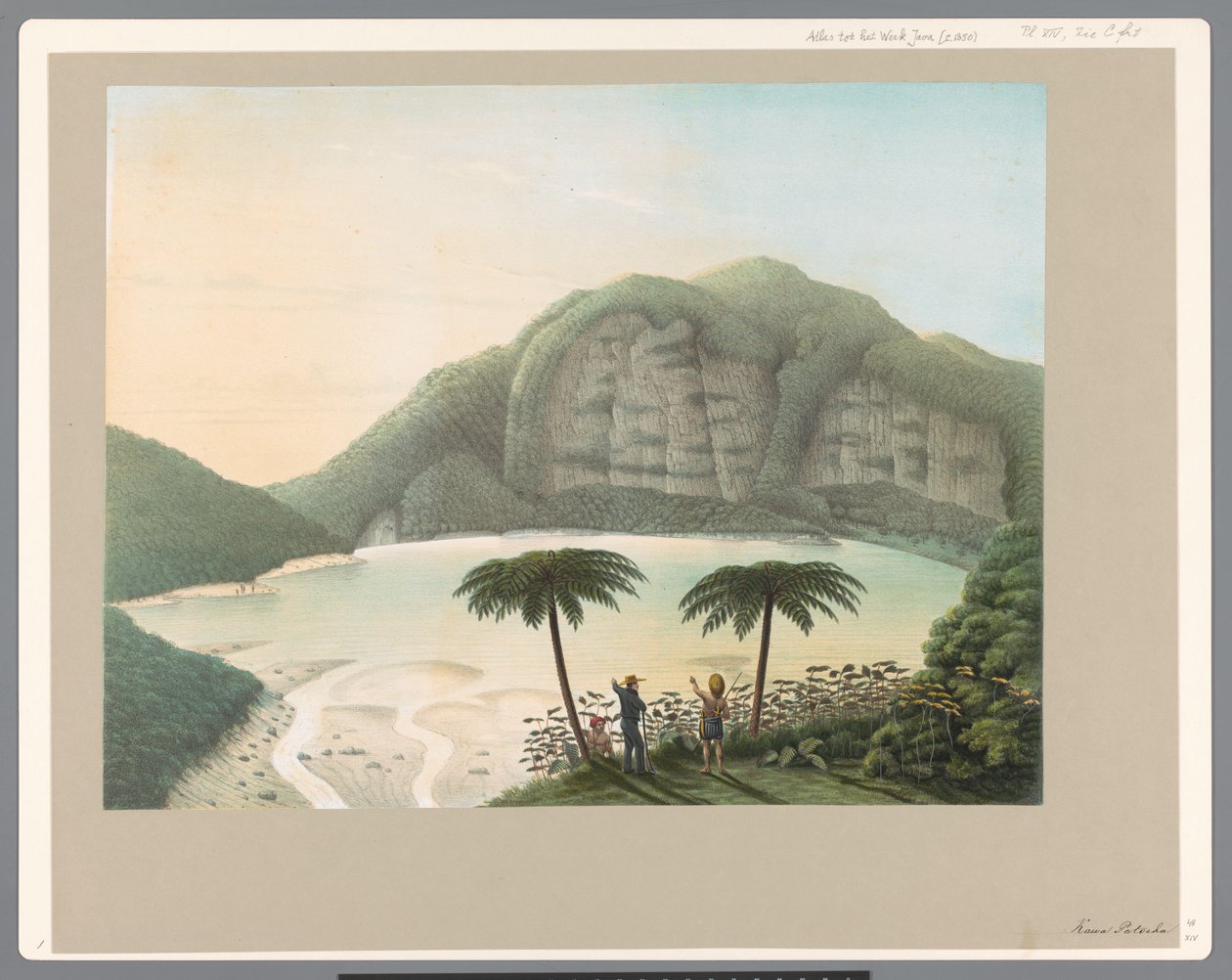 ジャワのパトーチャ火山の火口湖 作： Carl Wilhelm Mieling（おそらく）