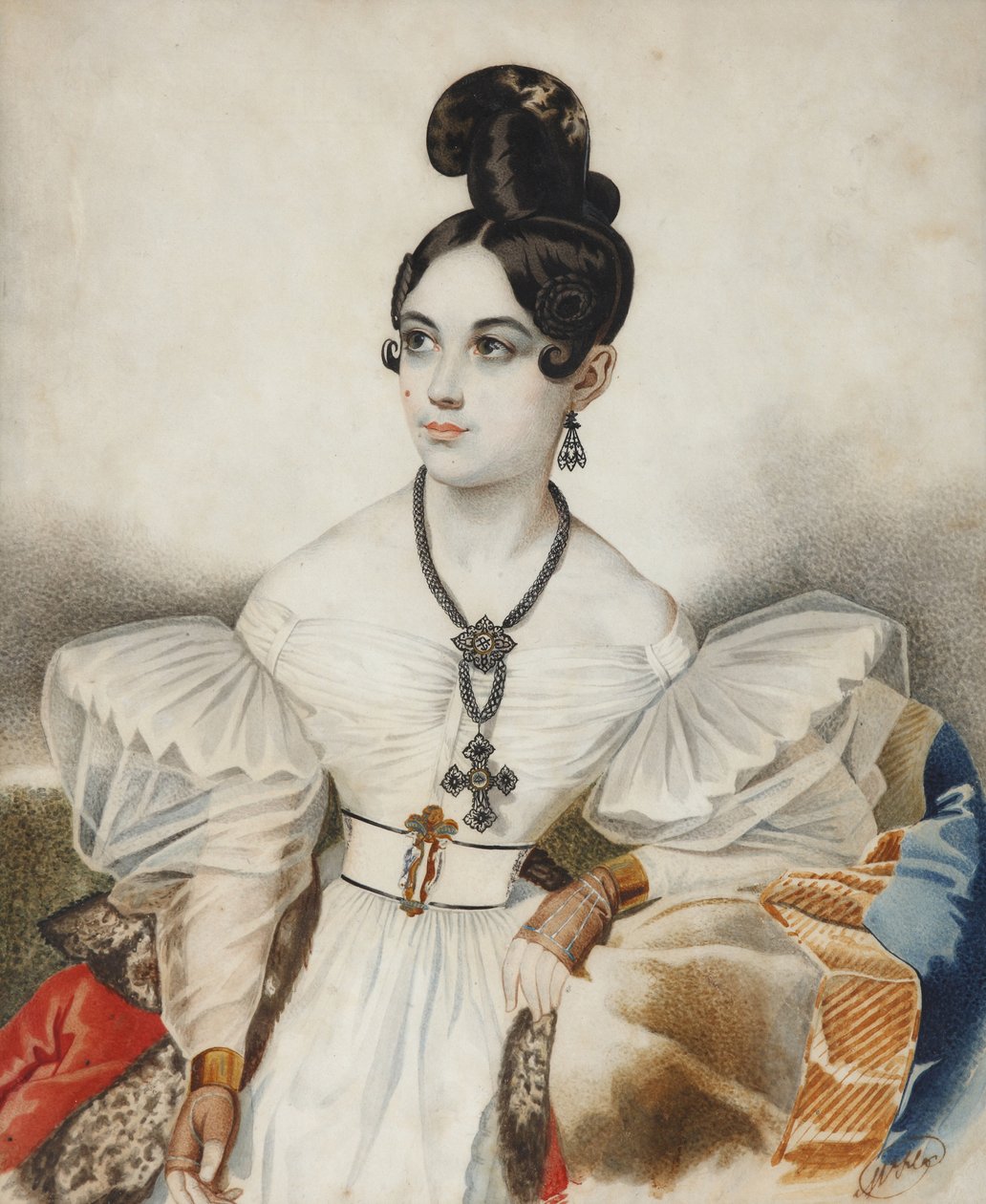 Apollonia Apollinaria Mikhailovna Vielgorskaya 1818-1887、1830s。 作： カール・フォン・ハンペルン