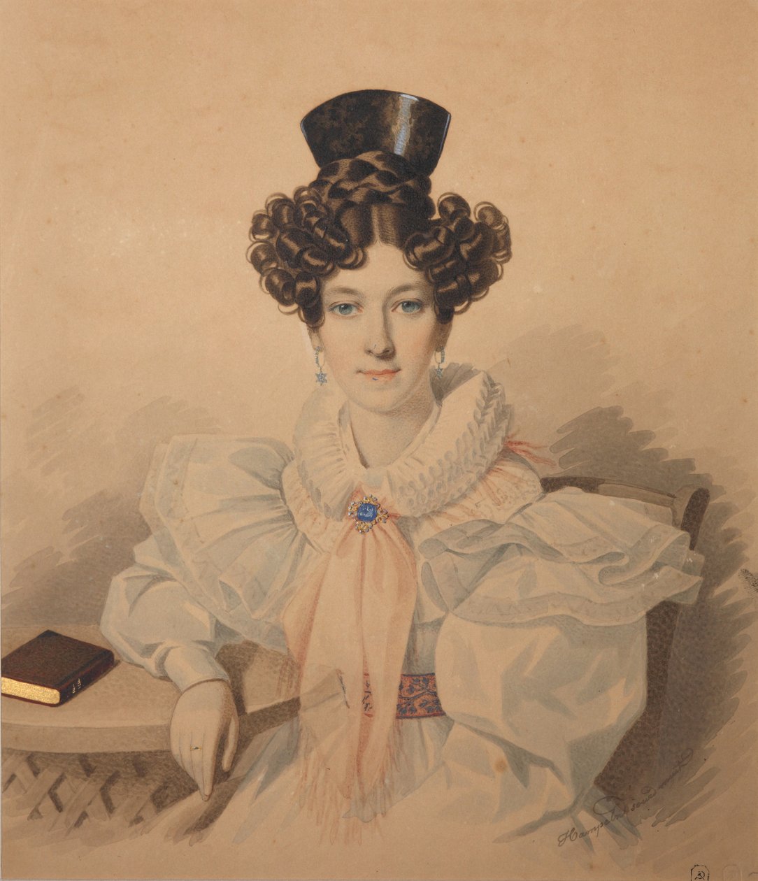 アンナプラトノフナプラウティナ1808-1886、1830年代の肖像画。 作： カール・フォン・ハンペルン