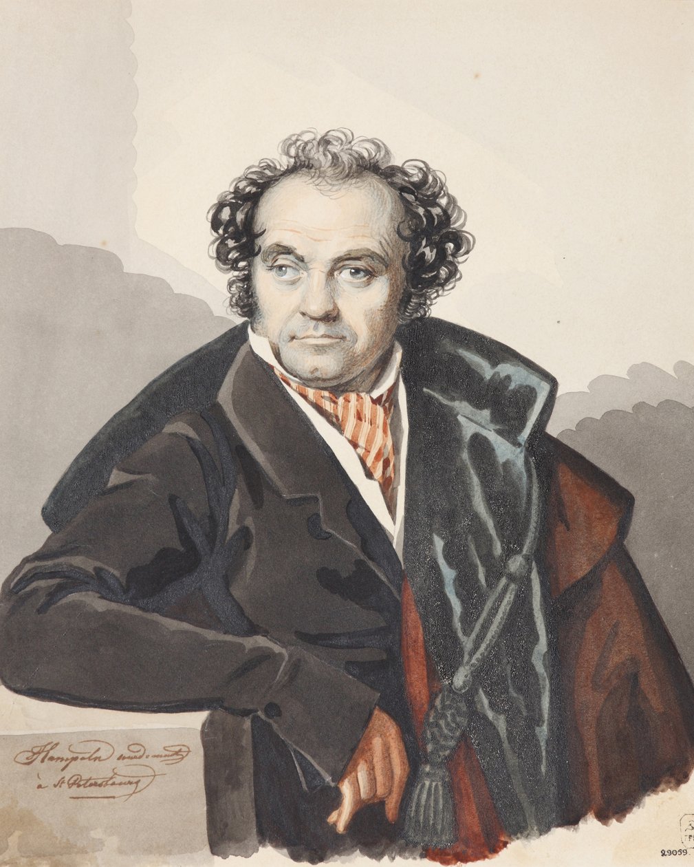 セルゲイドミトリエビッチリボフ1781-1857、1820年代の肖像画。 作： カール・フォン・ハンペルン