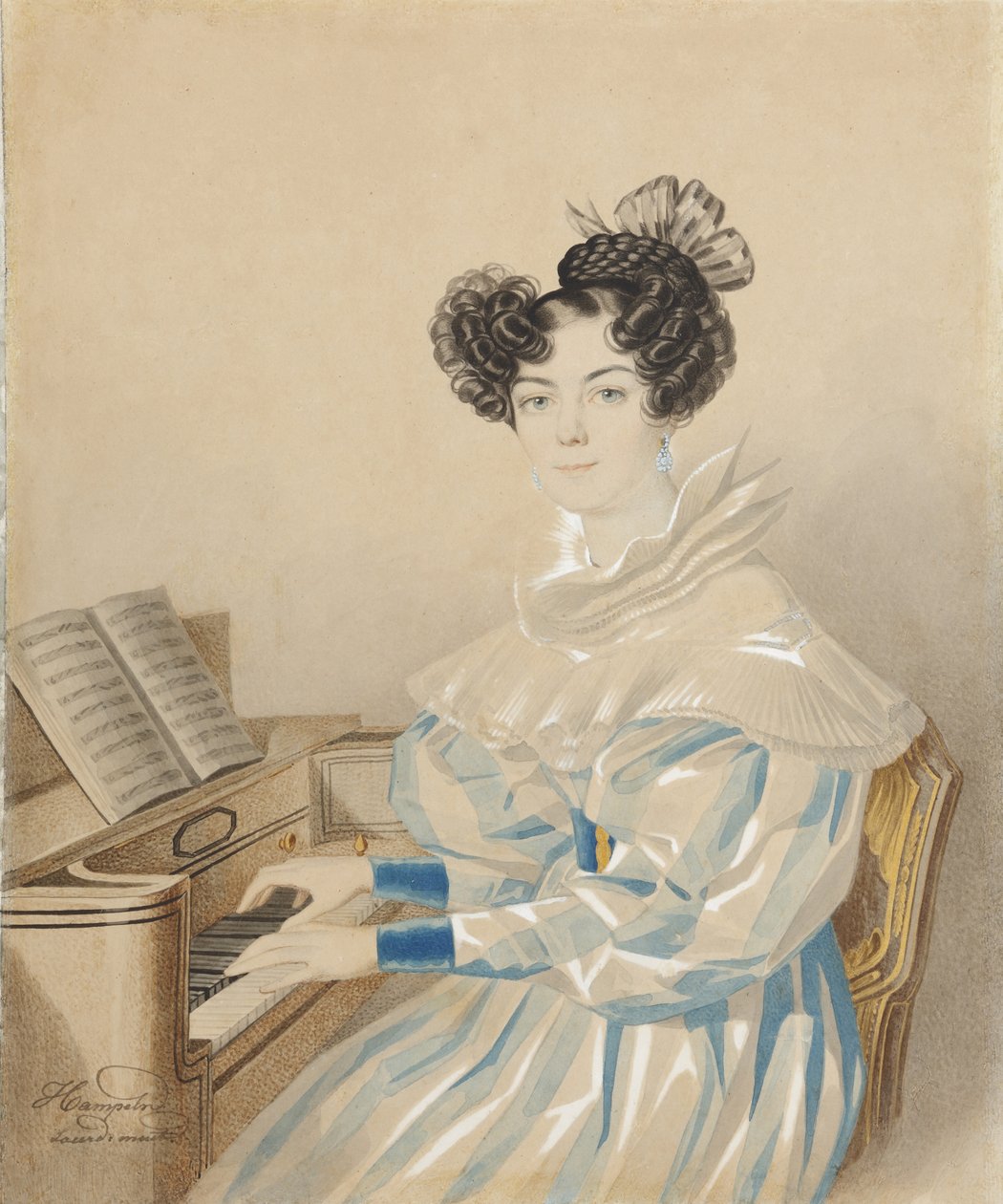 タチアナ・ペトロフナ・ルヴォヴァ1789-1848、néePoltoratskaya、1820年代の肖像画。 作： カール・フォン・ハンペルン