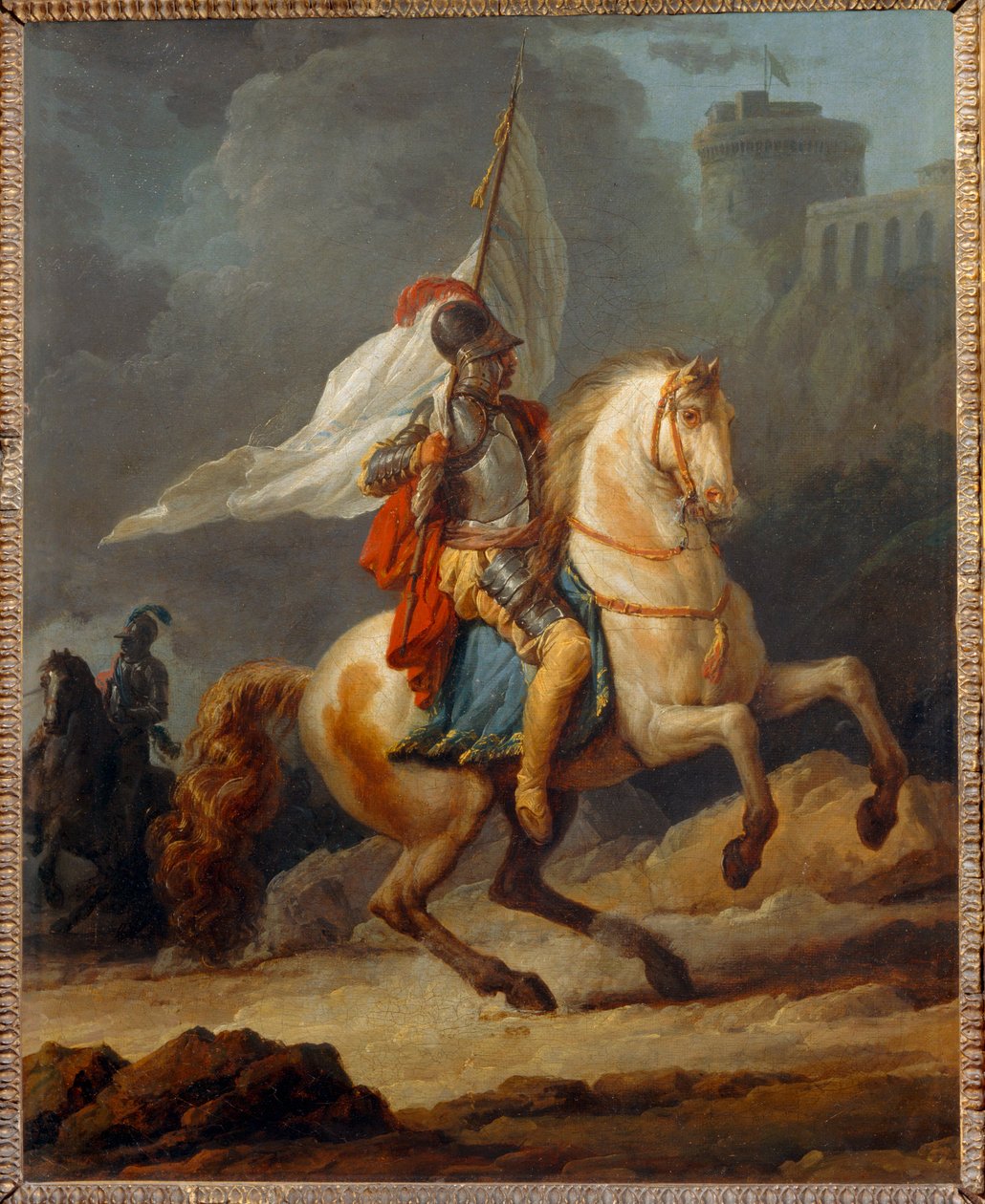 Cavalier en armure ten un drapeau - 旗を運ぶ鎧の騎士... 作： カール・ヴェルネ