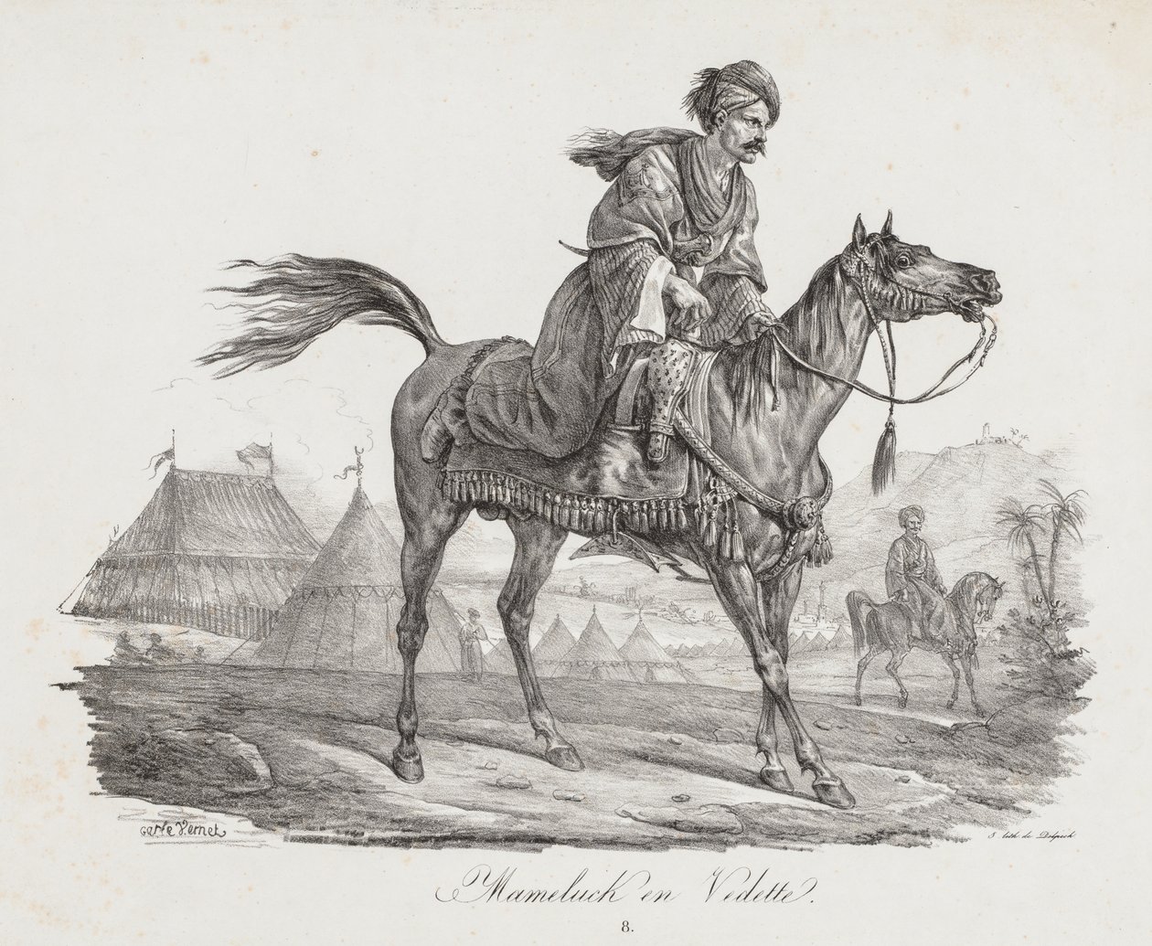 馬の大規模なスイート：マメルカッケ山、c。 1818年。 作： カール・ヴェルネ
