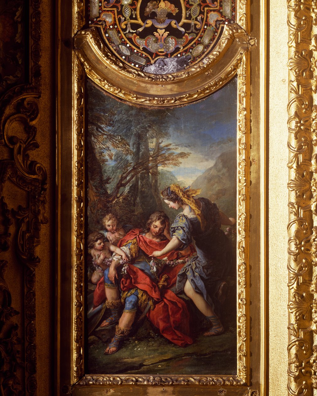 リナルドを鎖で縛るアルミーダ、カルル・ファン・ロー（1705-1765）作、王宮（パラッツォ・レアーレ）、トリノ、イタリア 作： カール・ヴァン・ルー