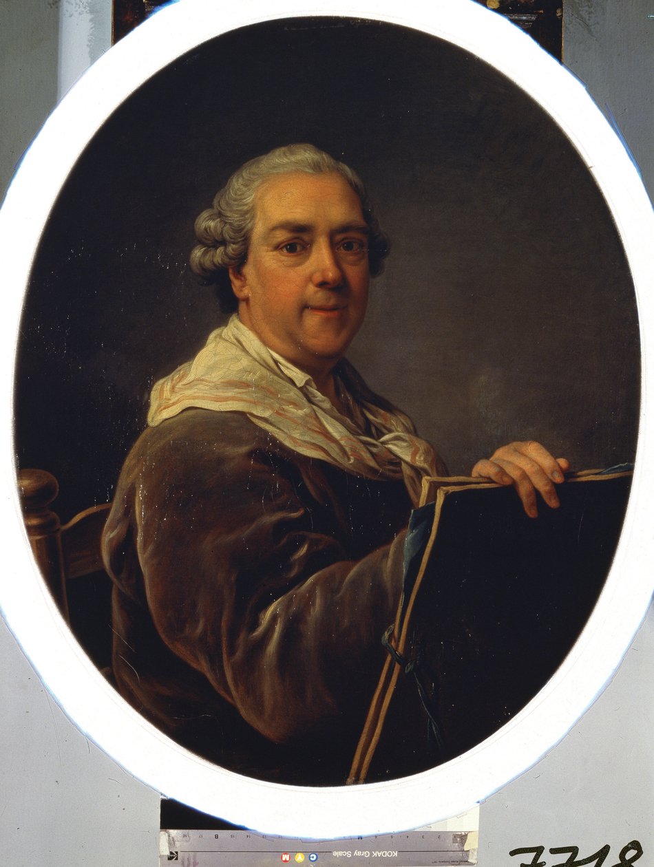自画像。 カール・ヴァン・ロー (1705-1765) の絵画。 キャンバスに油彩、87.5 x 71.5 cm 作： カール・ヴァン・ルー