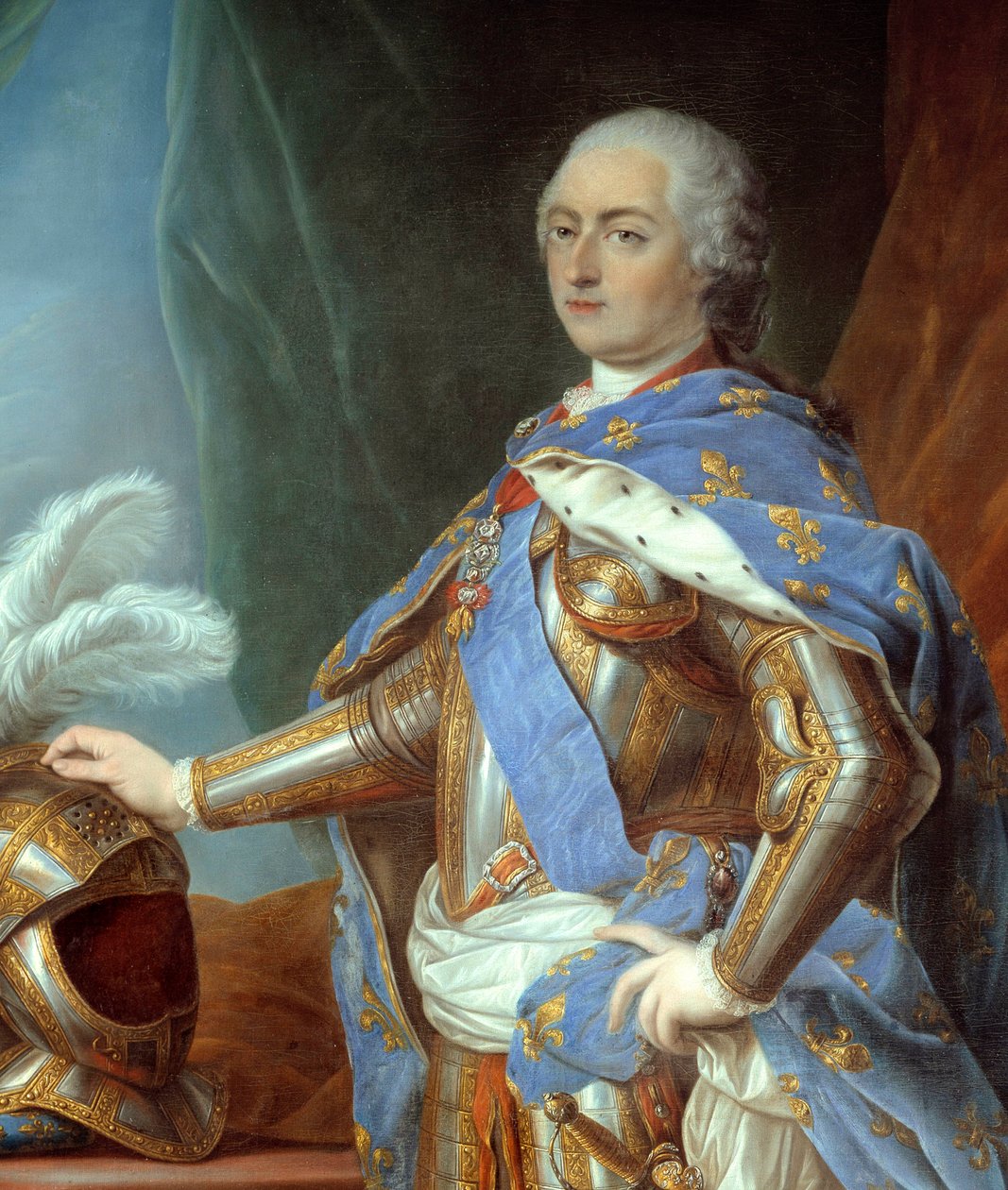 ルイ15世の胸像」（1710年～1774年）の詳細。カルル・ヴァン・ロー（1705-1765）による絵画 作： カール・ヴァン・ルー