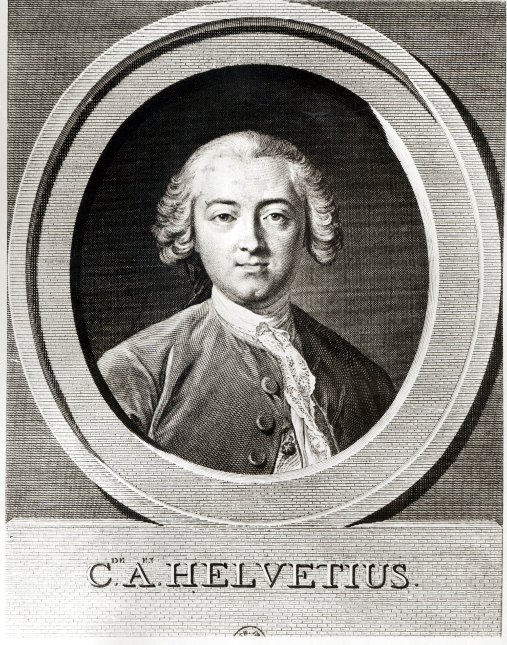 クロード・アドリアン・ヘルヴェティウス（1715-1771）の肖像フランスの哲学者 作： カール・ヴァン・ルー