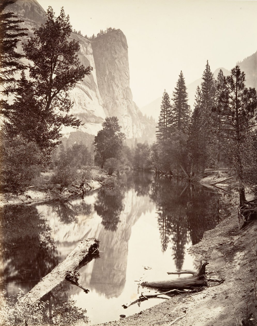 ワシントン タワー、ヨセミテ、カリフォルニア州。 1872年、約印刷。 1876年。 作： カールトン・E・ワトキンス。