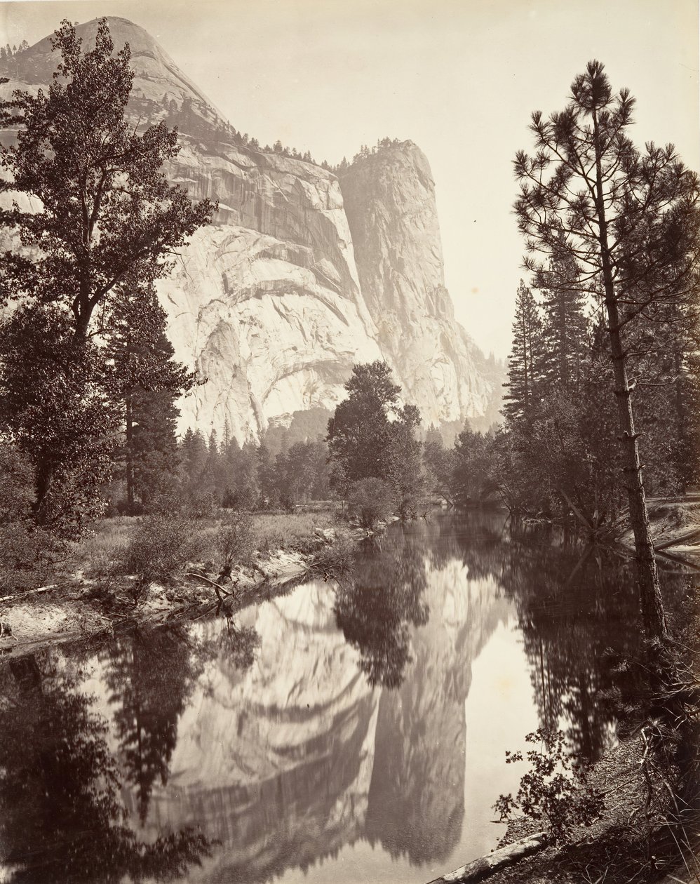 ワシントン タワー、ヨセミテ、カリフォルニア州。 1872年、約印刷。 1876年。 作： カールトン・E・ワトキンス。