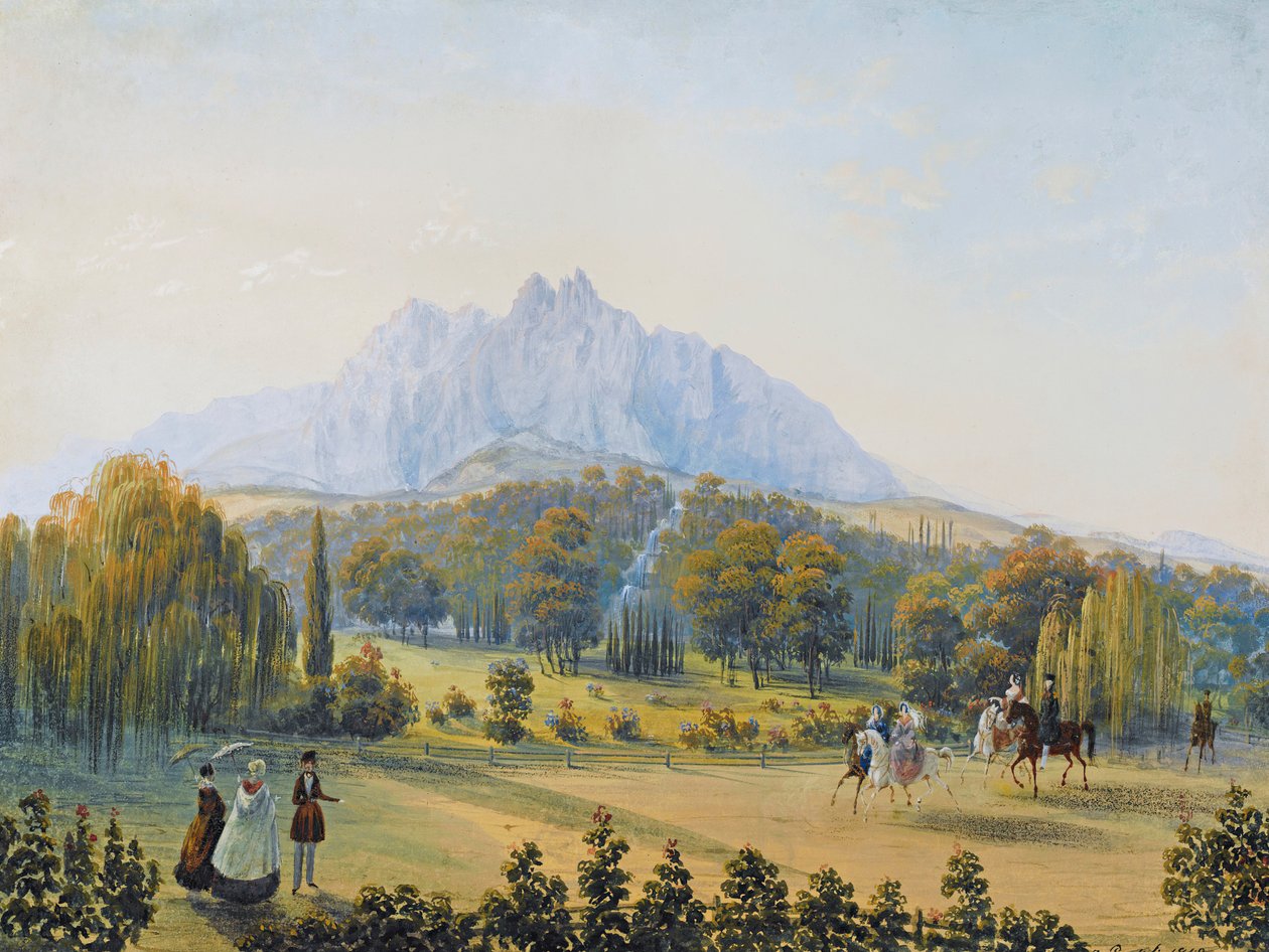 1841-1842年、クリミアのミスコールの風景。 作： カルロ・ボッソリ