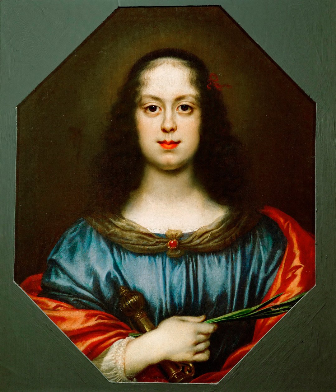 聖カタリナ役のヴィットリア・デッラ・ロヴェーレ（1622-1694）の肖像 作： カルロ・ドルチ