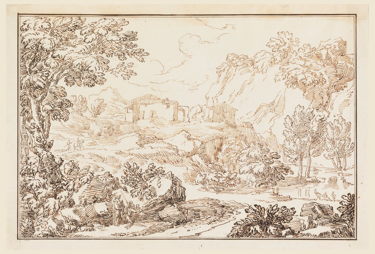 ドローイング、風景、1770-86年 作： カルロ・マルキオーニ