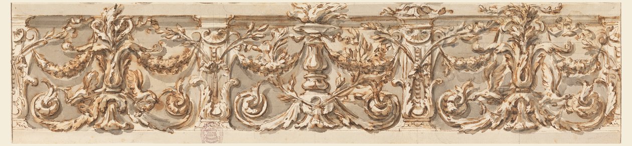 素描、フリーズのデザイン、1770年頃 作： カルロ・マルキオーニ