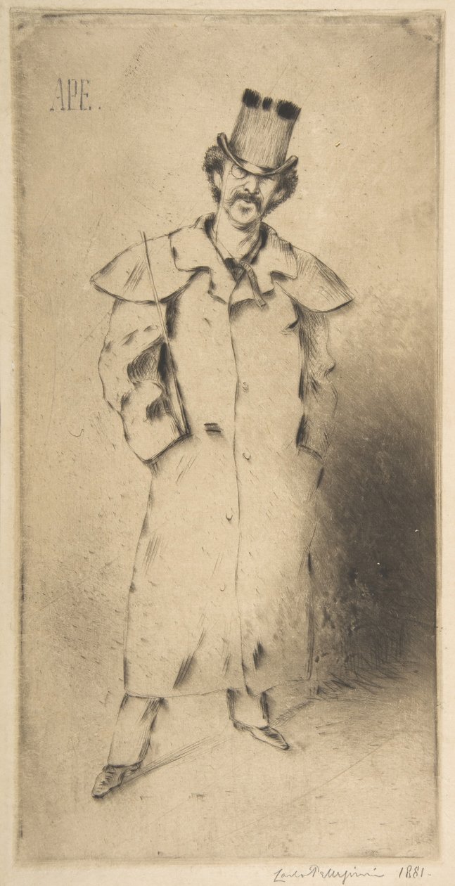 ウィスラーの肖像、1881年。 作： カルロ・ペリグリーニ