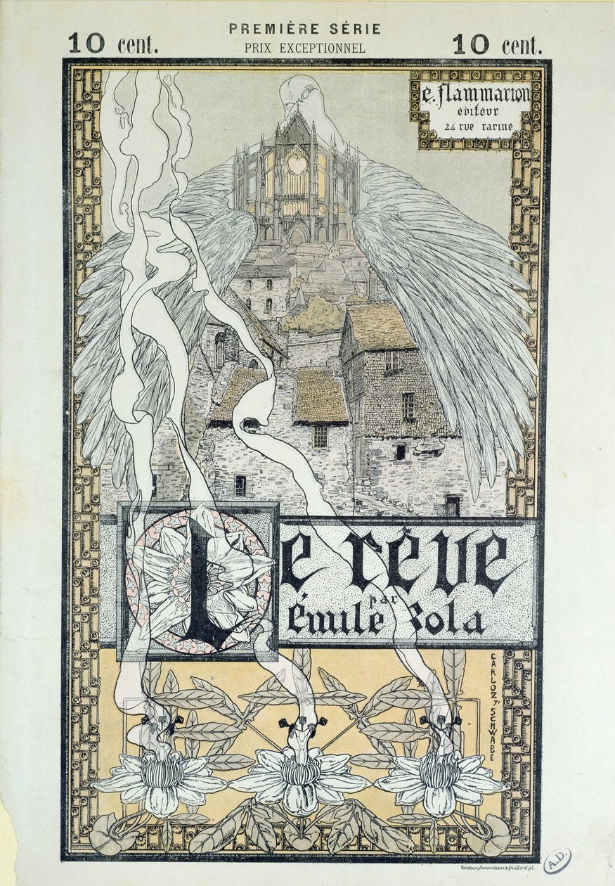 エミールゾラ（1840-1902）1892による「ルレーブ」の表紙 作： カルロス・シュワーベ